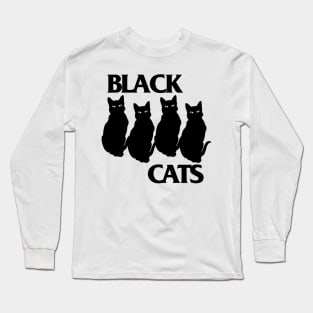 Black Cats - Cat Lover Rock Music & Cats Long Sleeve T-Shirt